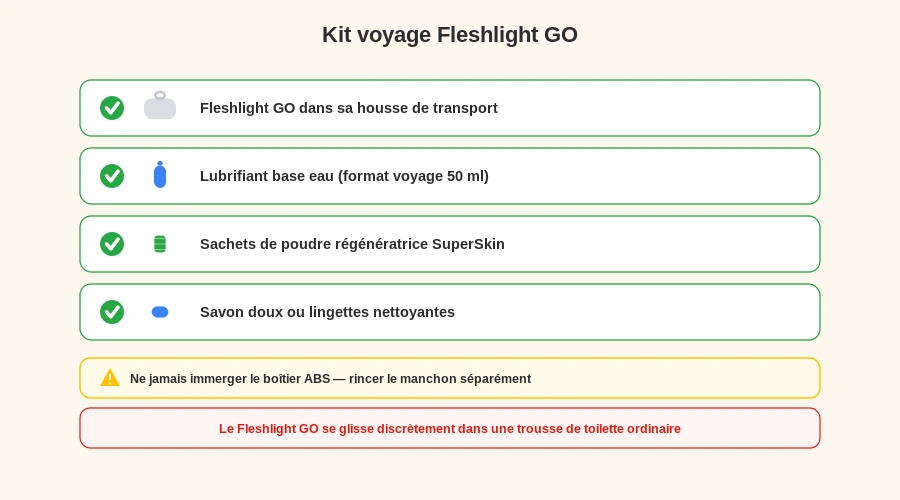 Fleshlight go voyage checklist entretien accessoires