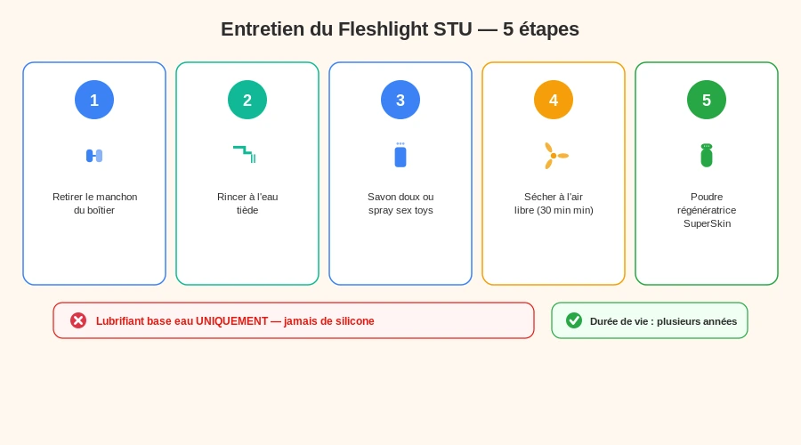 Fleshlight stu entretien superskin nettoyage duree vie