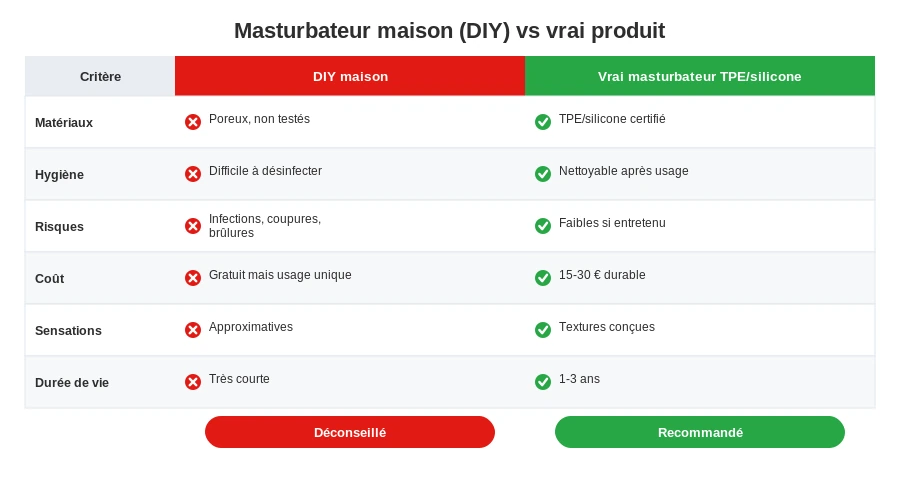 Masturbateur diy vs produit comparatif securite