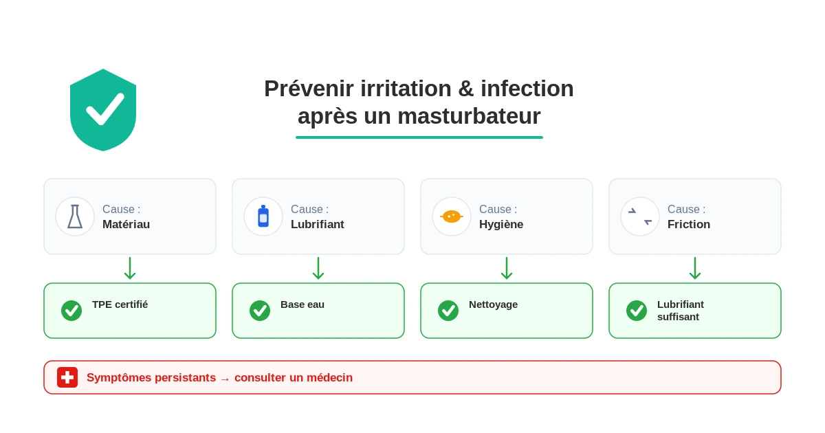 Masturbateur irritation infection prevention
