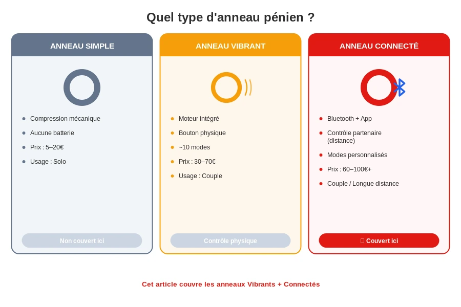 Types anneaux peniens simple vibrant connecte differences